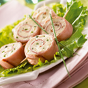 Ham en kaas aperitief rolletjes Ham en kaas aperitief rolletjes