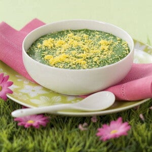 Spinaziepuree met verkruimeld eigeel Spinaziepuree met verkruimeld eigeel